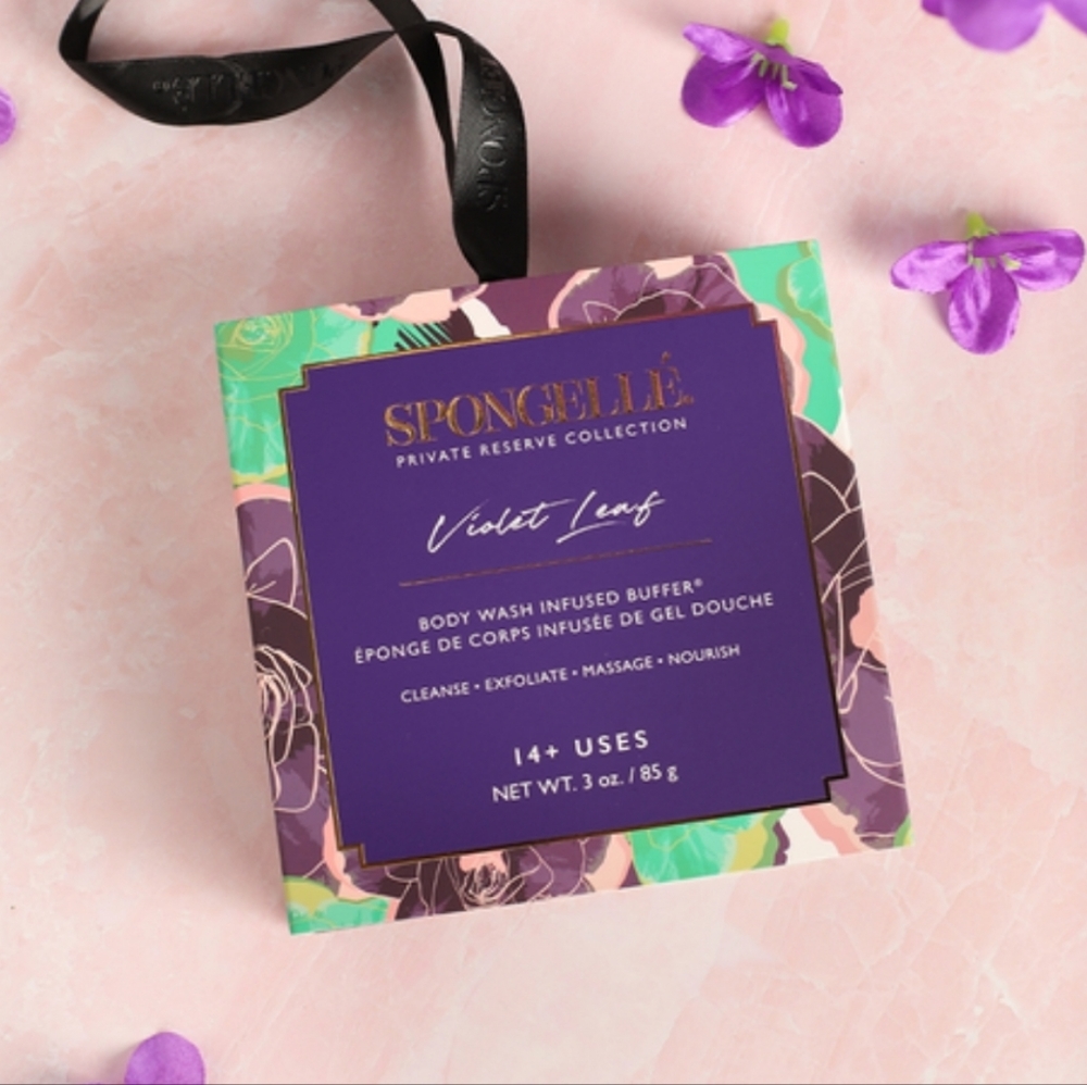 2/$35! SPONGELLÉ Boxed Flower Violet Leaf